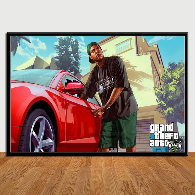 Горячая игра Обложка Grand Theft Auto 5 GTA Горячая видео игра искусство холст живопись плакат настенный Декор для дома
