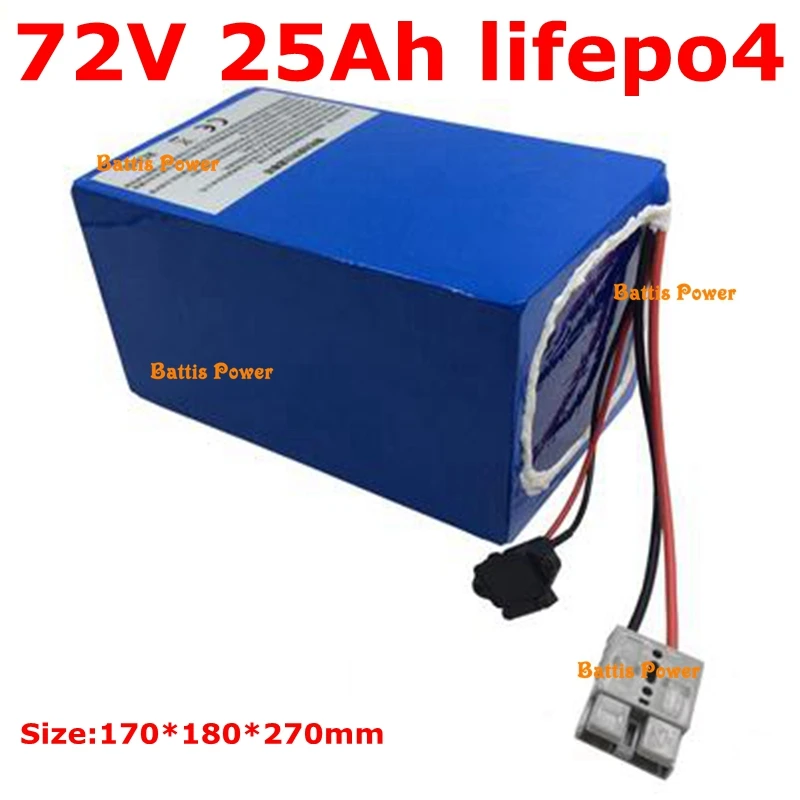 Индивидуальные размеры литиевая батарея 72v 25ah lifepo4 батарея BMS 24S для 1500 Вт 3000 велосипед самокат c площадкой для гольф-кары Газа+ 5A зарядное устройство
