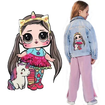 

Cartoon patches Women Fashion LoL doll Girls Lovely Fashion boy doll embroidery patch DIY Garment Decoration Sequins Cloth
