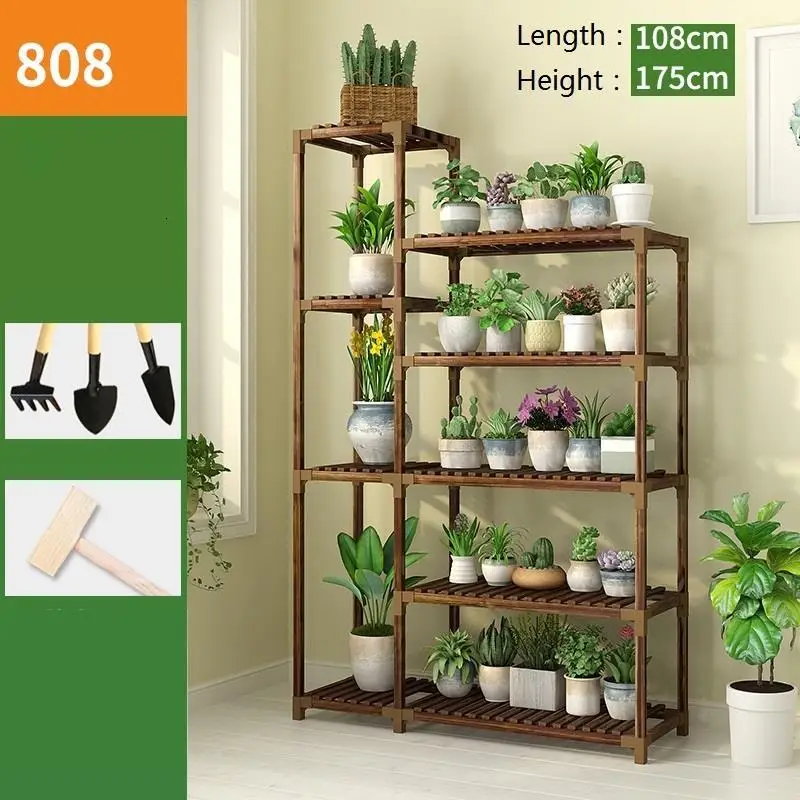 Деревянные садовые полки для сада, для помещений, Balkon Estanteria Plantas, для улицы, для балкона, Цветочная полка, стойка для растений, Stojak Na Kwiaty - Цвет: MODEL E