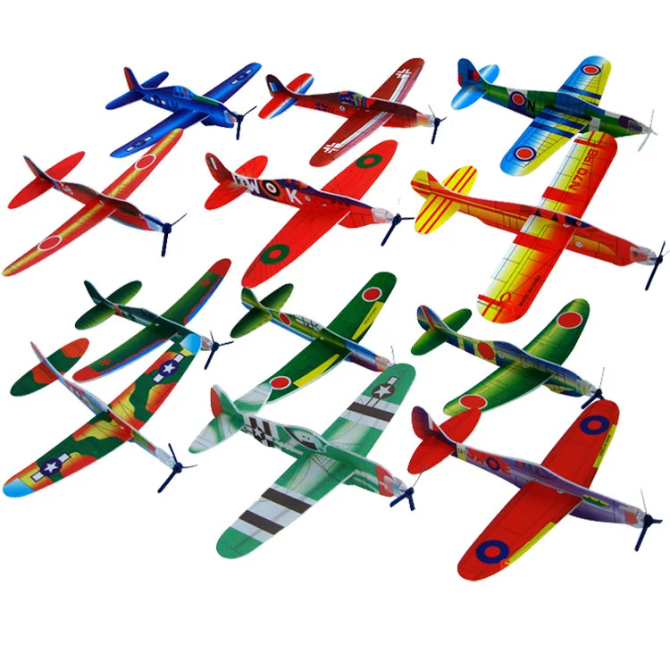 4pcs Random 4 шт./компл. из серии Сделай Сам мини-пена ручной работы броска Летающая самолет планера Развивающие детские самолет модель головоломка игрушки подарки - Цвет: 4pcs Random