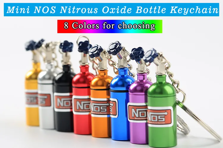 Turbo NOS бутылка с азотом, металлический брелок для ключей, автомобильный брелок, коробка для хранения таблеток для женщин и мужчин, уникальный мини