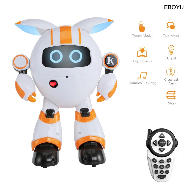 

JJRC R14 Intelligent Remote Control Robot Round Voice Playing Music Telling Stories LED Light Educational RC Toy For Kids