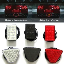 

12V F1 Style DRL Red 20 LED Rear Tail Stop Fog Triangular Brake Light Stop Safety Lamp Car Motor Free Ship LED Rear Tail Ligth