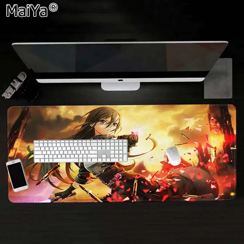 Maiya Sword Art онлайн аниме индивидуальные коврики для мышки ноутбук коврик для мышки в стиле аниме большой коврик для мыши клавиатуры коврик - Цвет: Lock Edge 30x80cm
