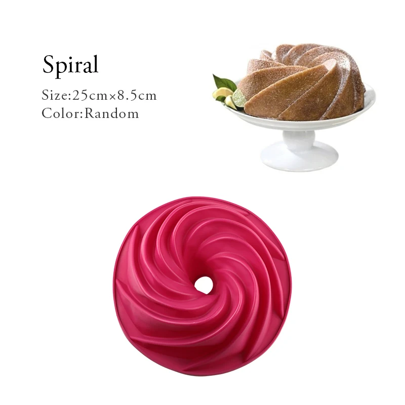 Spiral 3D силиконовые формы для торта, кухонные формы для выпечки, DIY десерты выпечка, формы для торта, мусса, форма для выпечки, инструменты - Цвет: Spiral