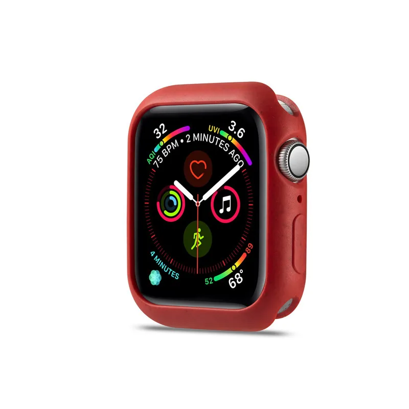 Brilliant red Мягкий ТПУ защитный чехол для Apple Watch 4 5 40 44 мм модный 6 цветов Защитный чехол бампер для iWatch 3 2 1 38 42 мм - Цвет: Brilliant red