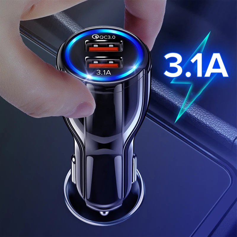 Автомобильное зарядное устройство Quick Charge 3,0 Dual USB быстрая зарядка автомобильное зарядное устройство для iPhone 11 Xs X XR samsung Xiaomi Tablet