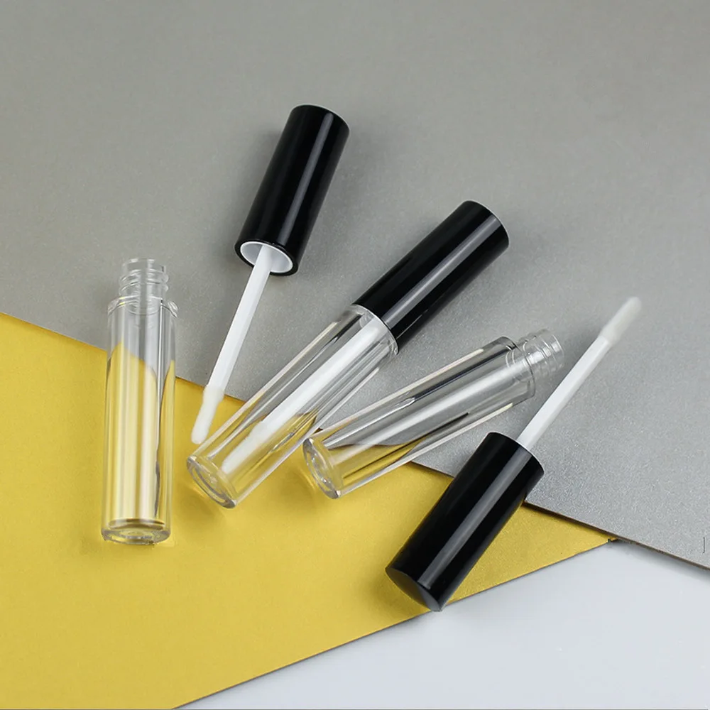

5pcs 2ml Lip Gloss Tubes Empty Cute Plastic Clear Lipgloss Bottle Containers with Wand for Base Oil Balm Bulk Cosmetic Packaging