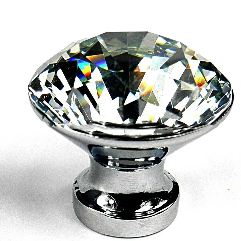 10xCrystal алмазные стеклянные дверные ручки шкаф ящик Мебельная ручка шкаф
