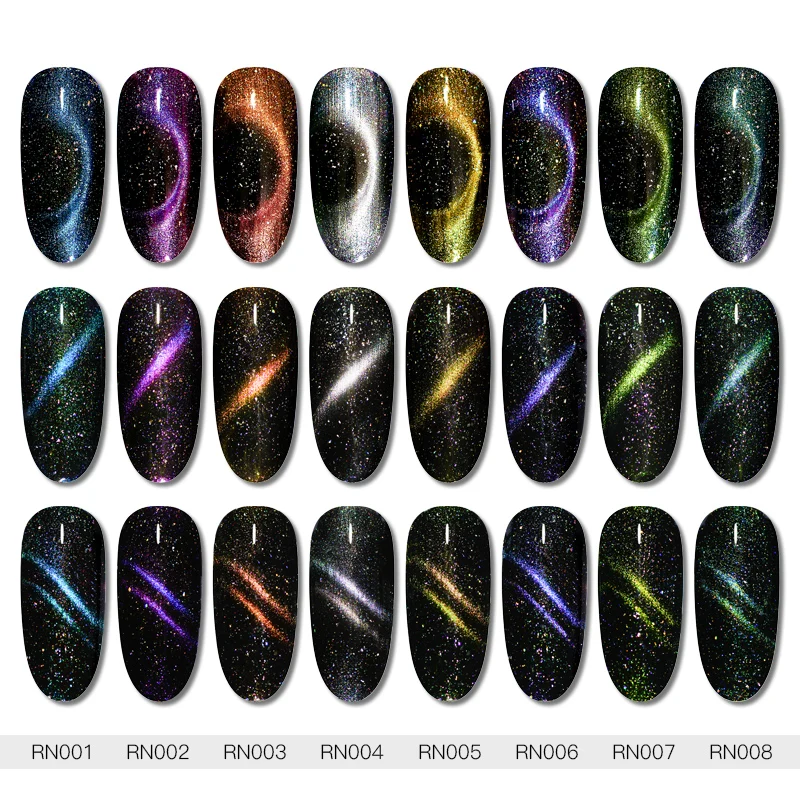 RBAN блеск для ногтей магнит УФ-гель отмачивается 8 цветов Гель-лак для ногтей зыбучие пески эффект кошачьих глаз Хамелеон для использования с магнитом гель-лаки