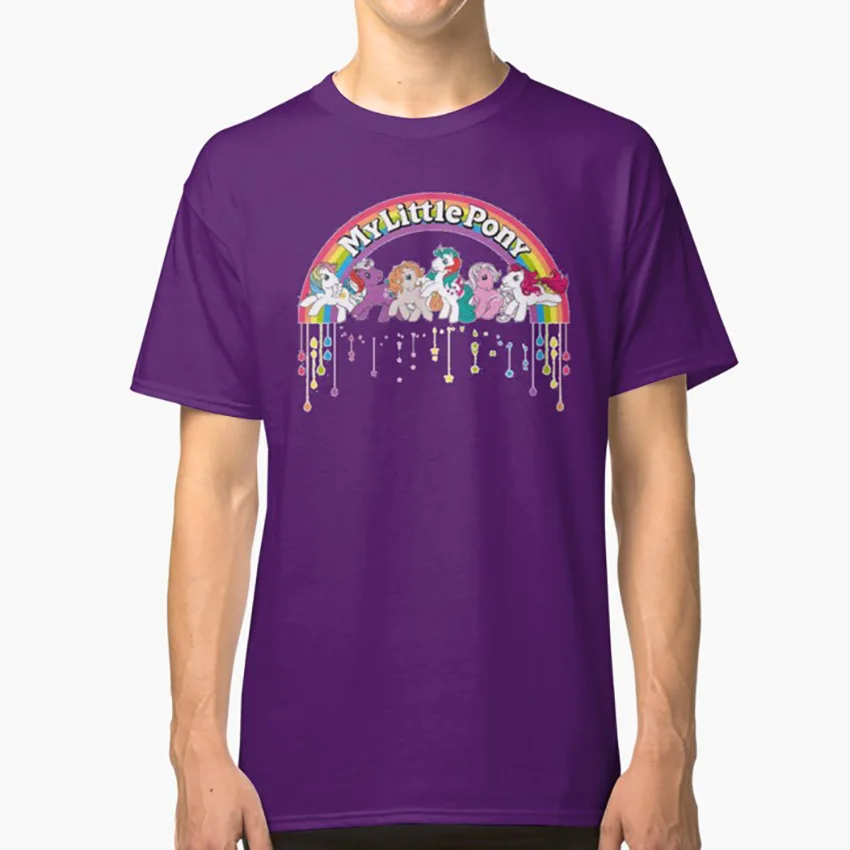Фиолетовый MLP Ретро футболка mlp пони ретро классический 80s 1983 1980s баннер Милый старый школа - Цвет: Фиолетовый