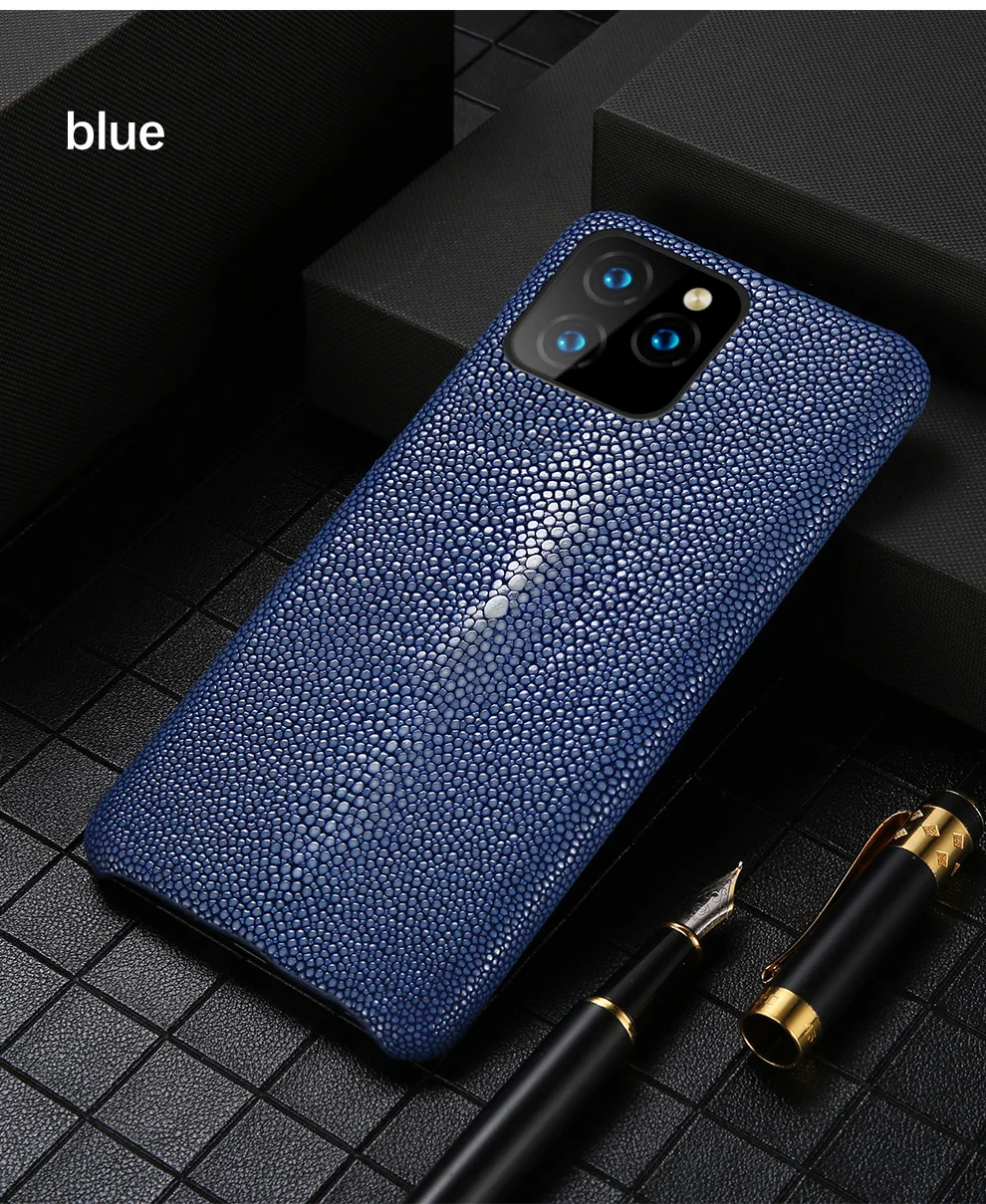 Роскошный чехол для iPhone 11 Pro Max из натуральной жемчужной рыбьей кожи, кожаный чехол для iPhone 11/Pro/Max, чехол s fundas