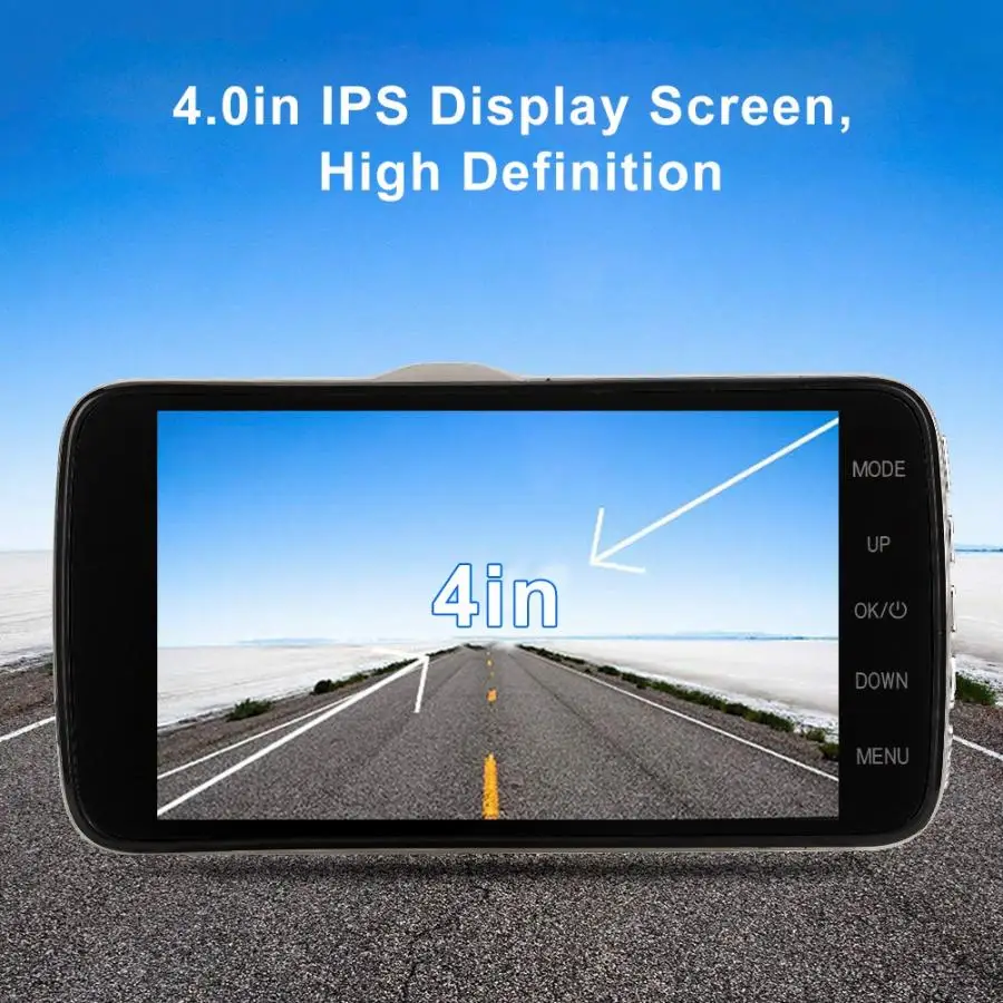 4in 1080P HD двойной объектив Автомобильный регистратор ночного видения приборная панель камера Широкий Ангел Dash Cam Высокая чувствительность Парковка монитор