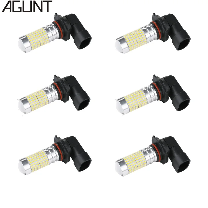AGLINT 6 шт. автомобилей Светодиодный противотуманный фонарь H11 H8 9006 HB4 5202 H16 для дневных ходовых светильник ДХО фар дальнего света супер белый 12 V-24 V