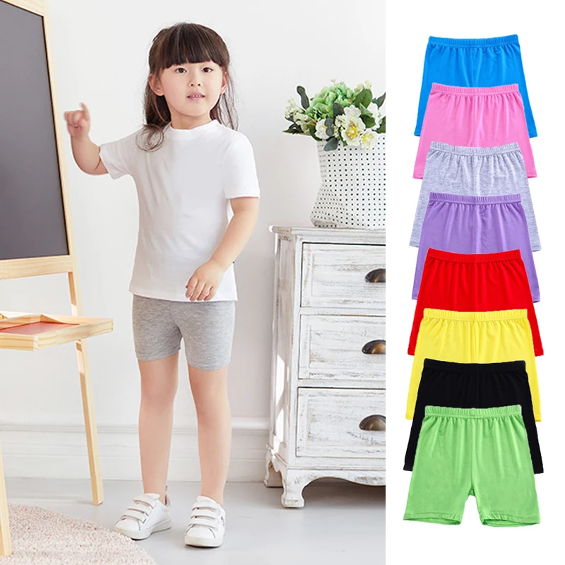 Girls Safety Shorts Candy Color Underwear Leggings Boxer Briefs Short Beach Pants For Children 3-13 Years Old Summer