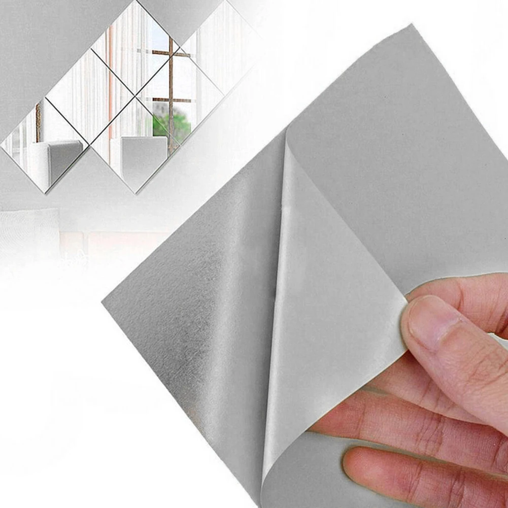 9 шт. DIY квадратный зеркальный эффект Наклейка на стену мозаика для отдыха комнаты окна кухни декор гостиной у телевизора на кухне фон Декор