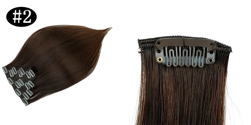 Leshine, двойные нарисованные Человеческие волосы Remy на заколках для наращивания, 14 дюймов, 16 дюймов, 18 дюймов, 7 шт., 16 клипов, Натуральные Прямые волосы на заколках, быстрая