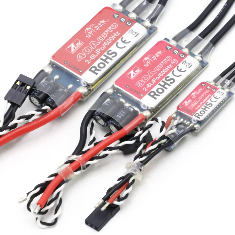 4 шт./лот ZTW Spider Series 3-6S 12A 20A 30A 40A 50A 60A OPTO ESC-SimonK для многороторного самолета