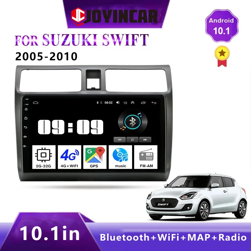 

JOYINCAR Android 10.1 Car Radio Multimedia Video Player For Suzuki Swift 2005-2010 2din Stereo GPS navigation Head Unit 2+32GB