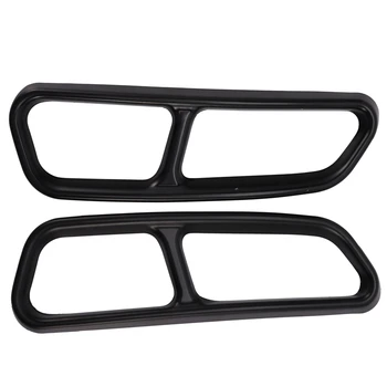 

2Pcs Car Exhaust Pipe Tail Throat Four Out Muffler Car Stickers for Q7 2016 2017 2018