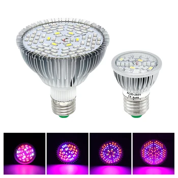 

New E27 Full Spectrum LED Grow Lights 28W 35W 50W 80W LED Red Blue White Lights For Indoor Garden Plants Flowers Lighting