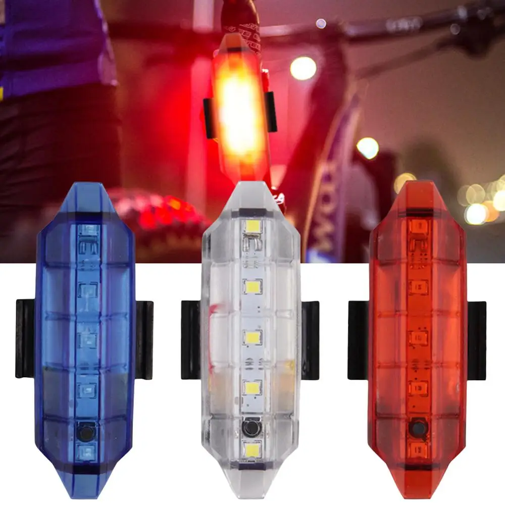 

5LED 4 Flash Modes Mountain Bike Light Riding Tail Light Usb Charging Light Rear Warning Light Bicycle Taillights Accessories