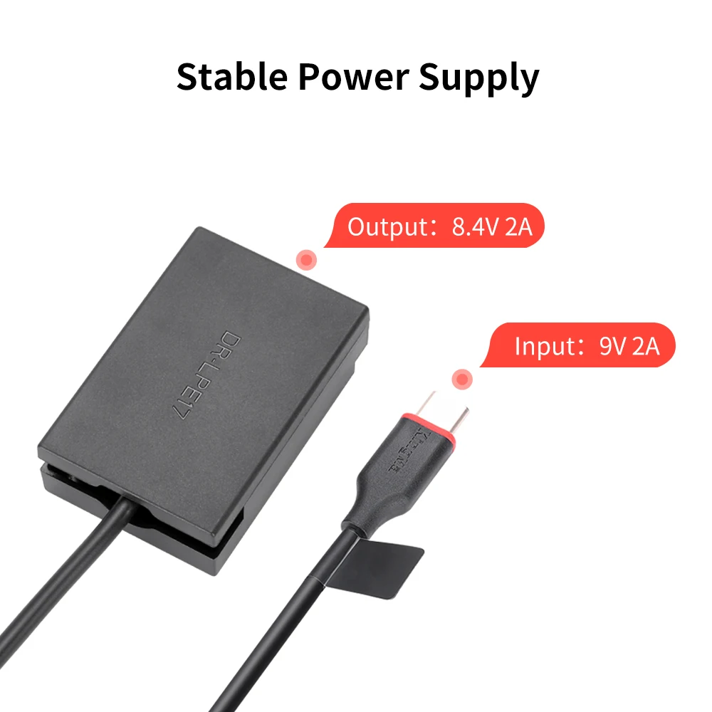Adaptador de Energia da Bateria Acoplador para Canon Usb tipo c Kingma Manequim m3 m5 m6 Fr-750d 800d 850d 77d 200d Câmera Lp-e17 dc Eos - Image 3