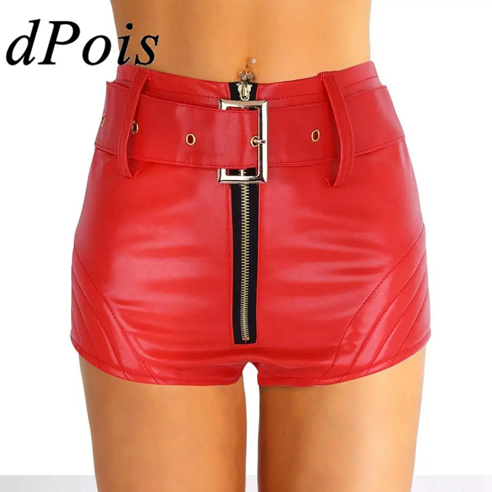Женские кожаные шорты DPOIS сексуальные для танцев на шесте большие размеры одежда