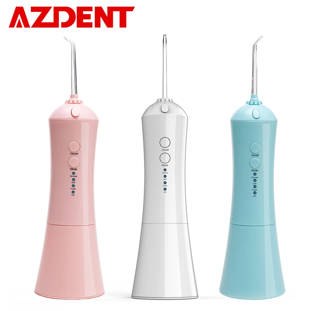 Skup AZDENT 3 Mode bezprzewodowy irygator doustny przenośny wodny nić dentystyczna USB strumień wody pod ciśnieniem Flosser nawadnianie do czyszczenia języka 230ml 3 dysza