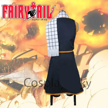 Высокое качество аниме Феи хвост косплей костюм Etherious Natsu Dragneel Cool Cos мужской шарф