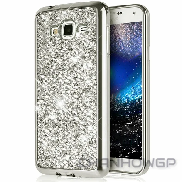 Bling Блестящий силиконовый чехол для samsung Galaxy A3 A5 J3 J5 J7 Neo A8 J2 Grand Prime S5 S6 S7 край S8 S9 плюс Чехол - Цвет: Серебристый