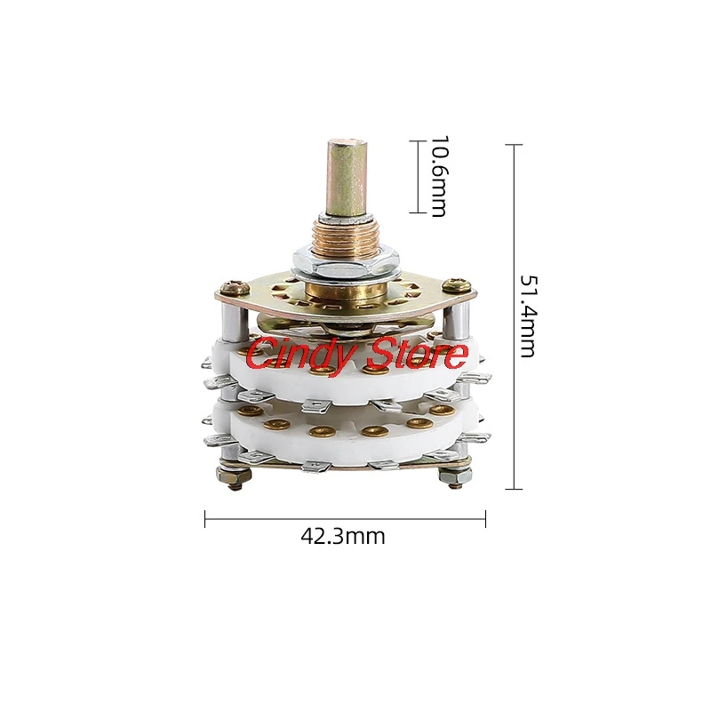 Seletor de Canal Rotativo de Cerâmica Peças Barcos com Tampa de Botão 4p3t 4p4t 4p5t 2p6t 2p7t 2p8t 2p9t 2p10t 2p11t 6p3t