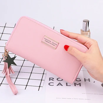 

Ladies Long Wallet Fashion Large Capacity Clutch Tassel Zipper Multifunctional Long Luxury Wallet New Casual Women's Coin Purse