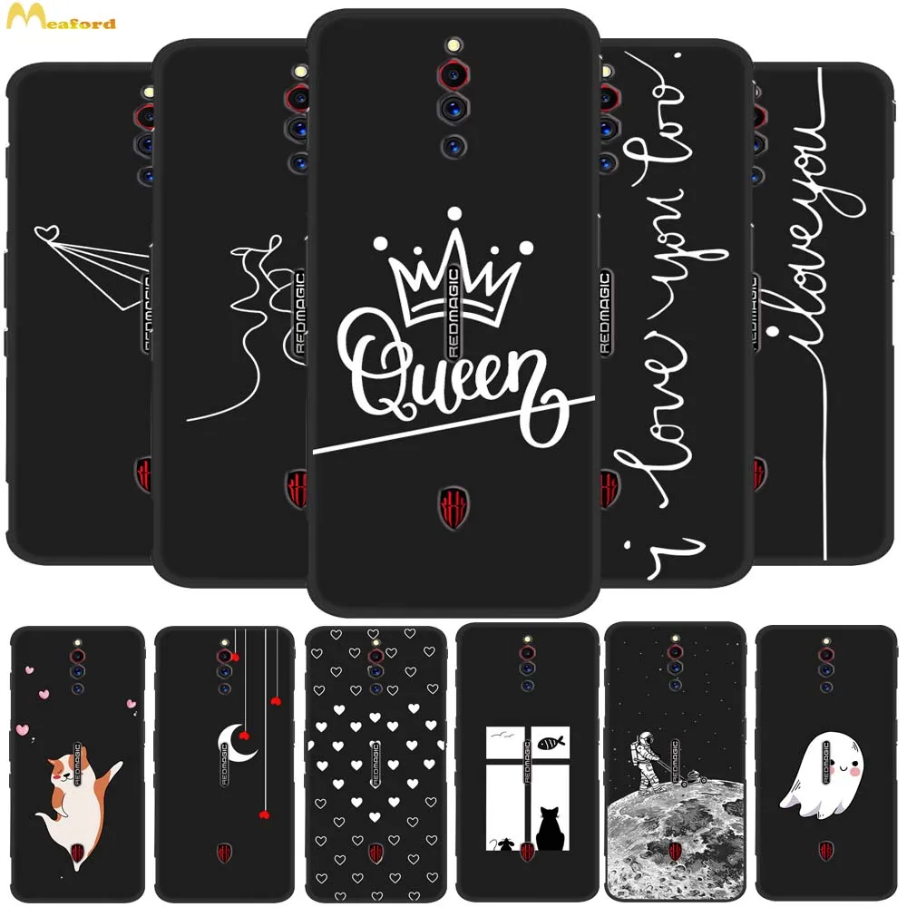 

Чехол для телефона ZTE Nubia Red Magic 5G черный силиконовый мягкий Королевский чехол красный волшебный 6 Pro задняя крышка Симпатичный Redmagic 6 6pro чехол с отверстиями