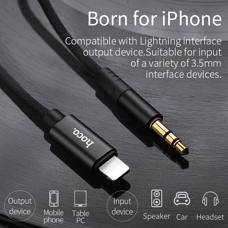 АДАПТЕРНЫЕ кабели HOCO для iPhone 11 Pro Max 8 7 AUX аудио наушники конвертер lightning на 3 5 мм