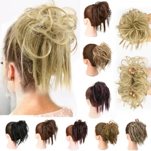 Грязные булочки, резинки для волос, шиньон, эластичная лента, шиньон, волосы булочки, прямые, updo, синтетические шиньоны для наращивания волос для женщин