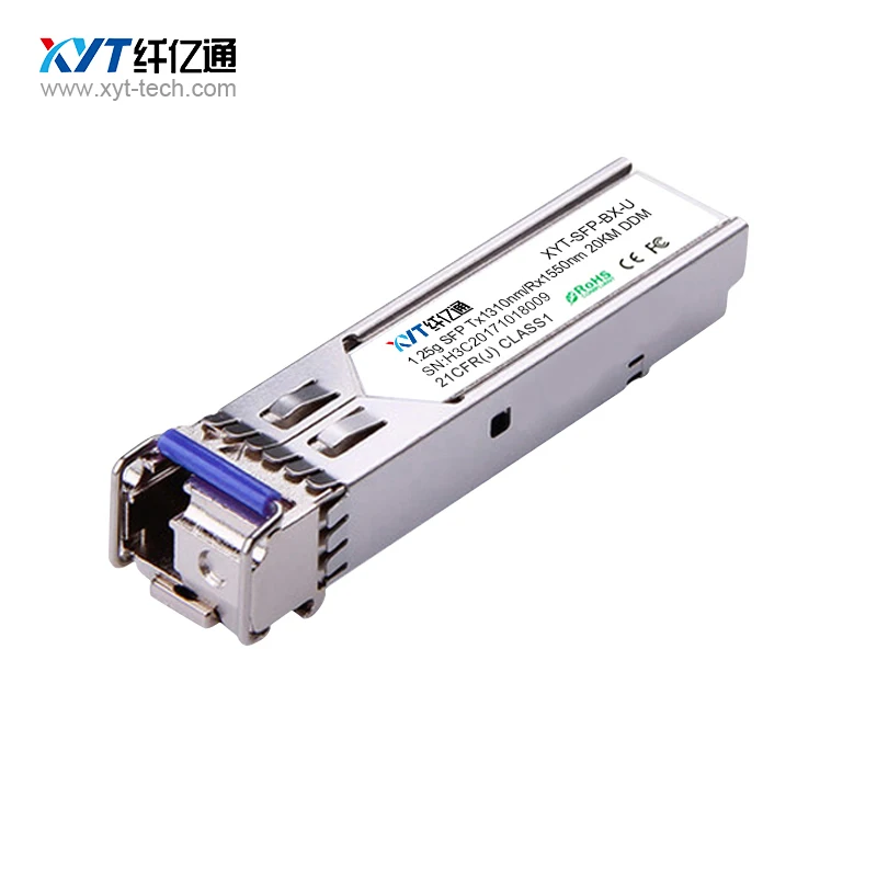 Коннектор LC SFP 1310Tx/1550R(1550Tx/1310Rx) 1000 м волоконно-оптический трансивер с DDM 20 км 1 пара |