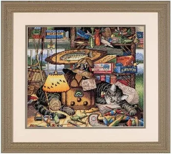 

Lovely Counted Cross Stitch Kit Max in The Adirondacks Kitty Cat Sleeping dim 35088