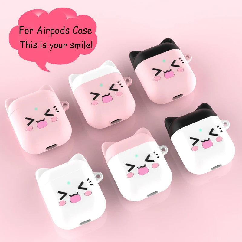 

For Apple AirPods Earphone Case Silica Gel Cute Smiling Face Wireless Bluetooth Anti-Fall Protection For AirPods Case