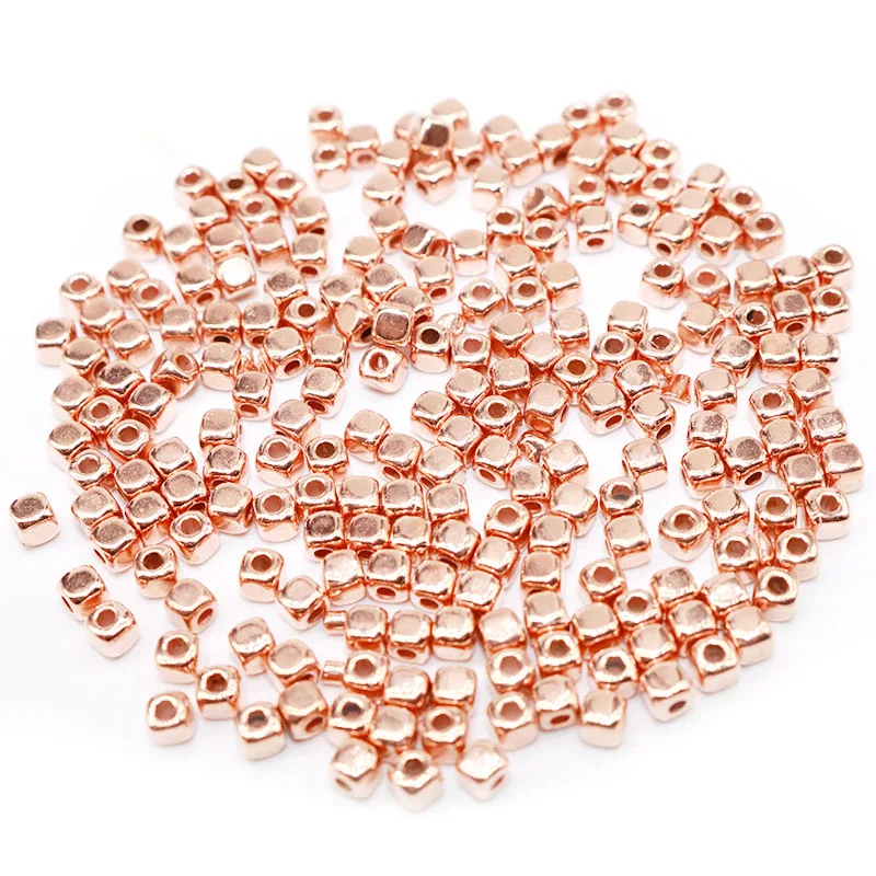 

3MM 1000PCS Silver Plated CCB Square Beads Plastic Spacer Loose Beads DIY Jewelry Accessories Spacer Beads Jewelry Making