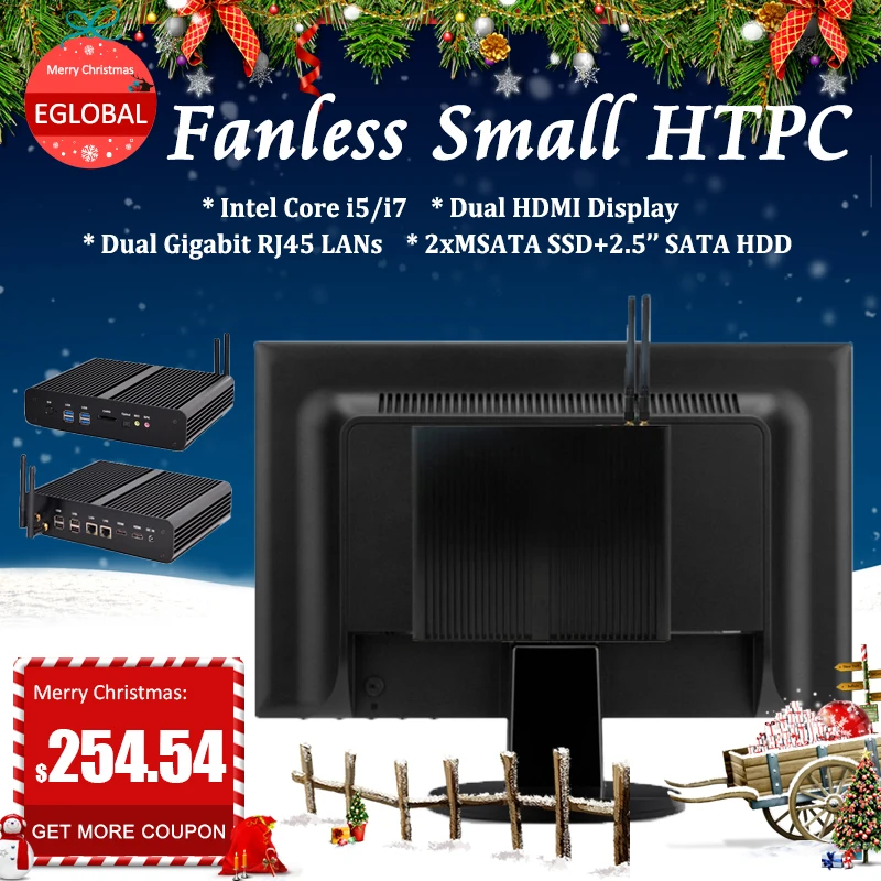  Eglobal Core i7 gaming pc Optical dual Lan 4K HD DDR3L computer support USB SD Card Reader portable