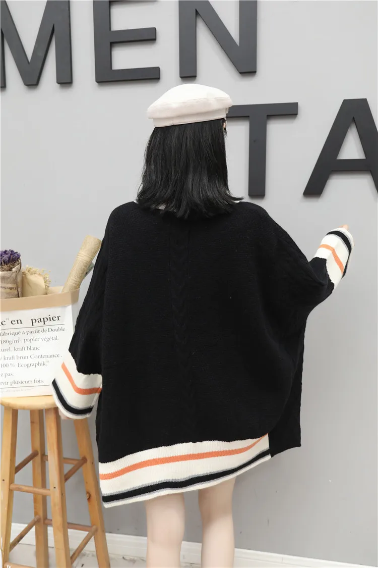 H. SA pull femme nouveaute женский черный кашемировый свитер с рукавами летучая мышь джемпер оверсайз пуловеры в стиле панк черные топы