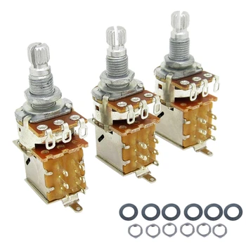 

SEWS-3Pcs Guitar Potentionmeter Volume Tone Shaft Switch Pots Guitar Bass B500K