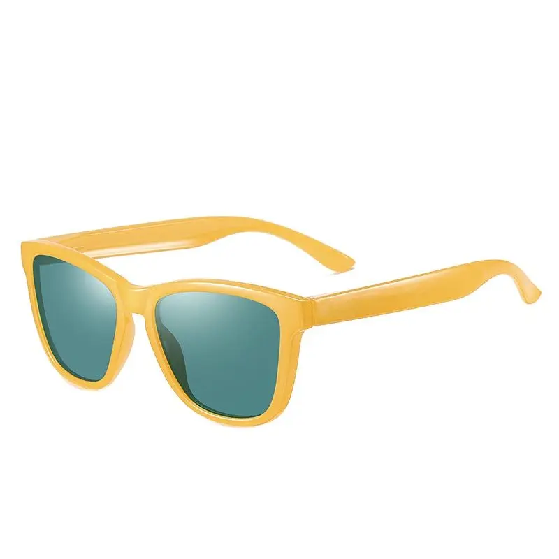 Dokly Unisex Yellow Frame Green Lens Sunglasses Mirror Oculos Sun