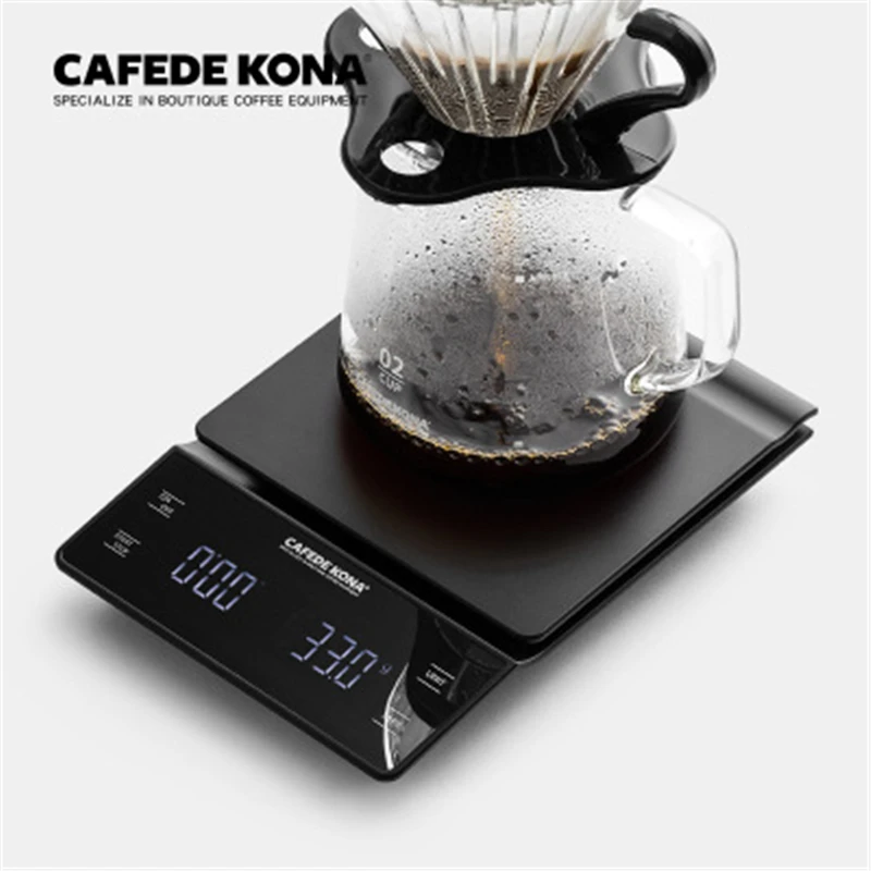 CAFEDE KONA весы с таймером 3 кг/0 1g Водонепроницаемый Electroni Кофе Точность капельного