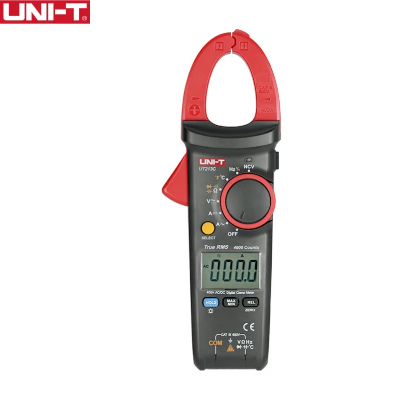

UNI-T UT213C 400A Digital Clamp Meters Voltage Resistance Capacitance Multimeter Temperature Auto Range multimetro Diode trueRMS