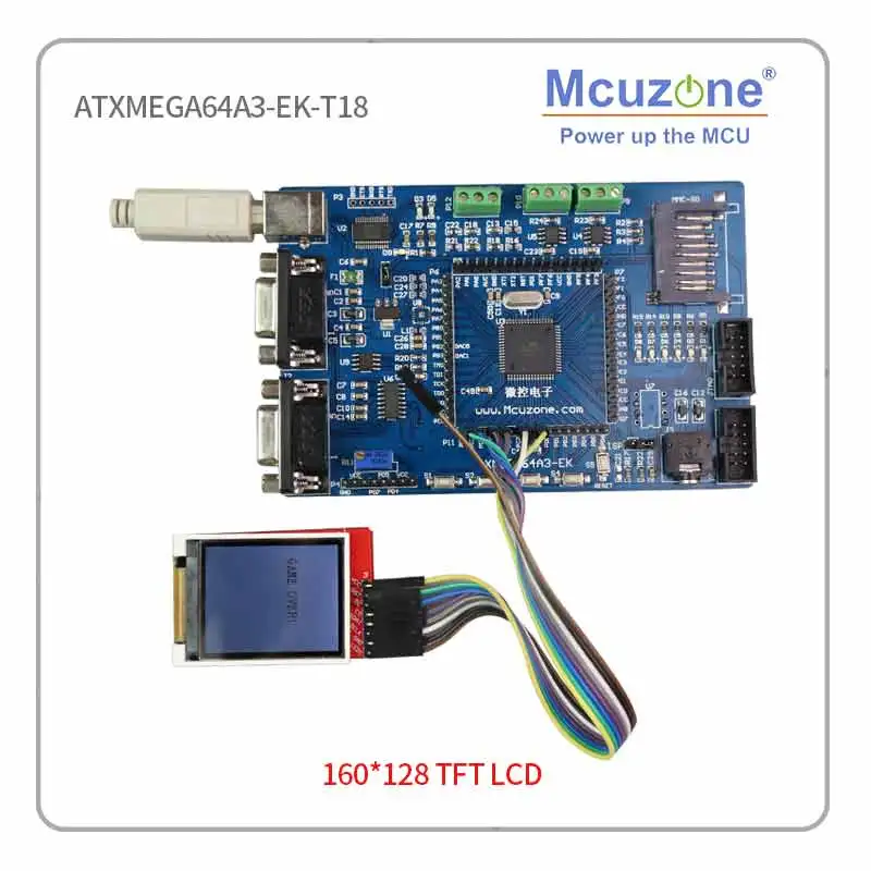 ATMEL ATxmega64A3-EK, 1,8 'TFT lcd, 12Bit ADC, 12Bit DAC, RS-485, PDI JTAG FT232