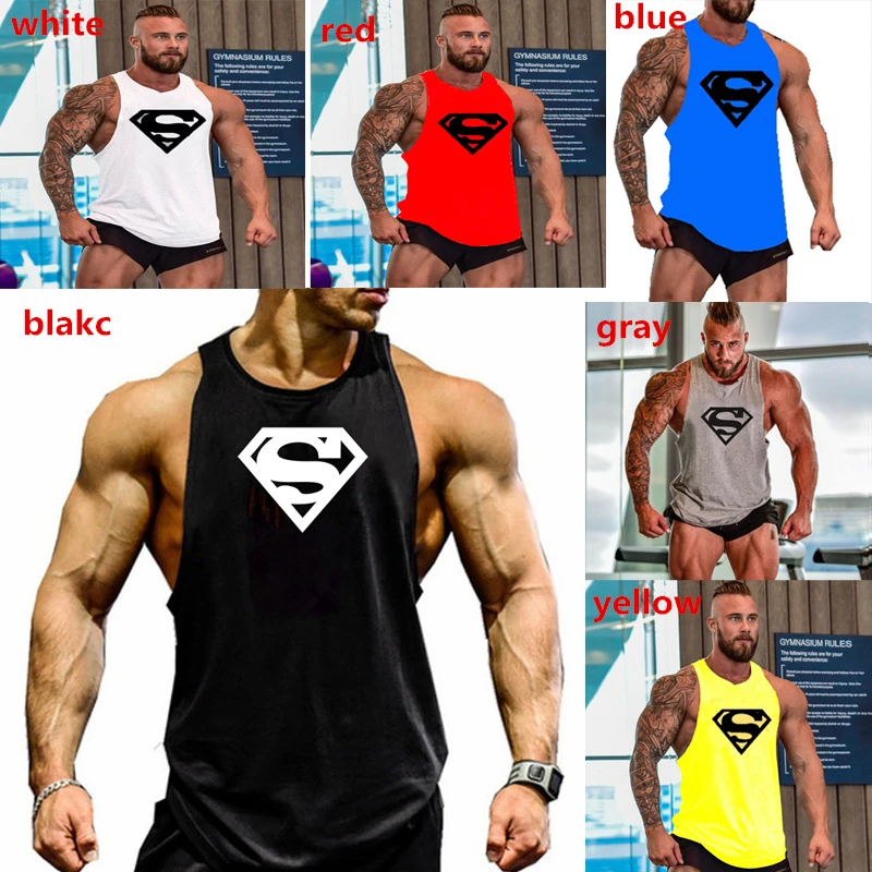 

2020 new pure cotton gym vest men's sleeveless vest fitness clothes undershirt fitness threading sports vest