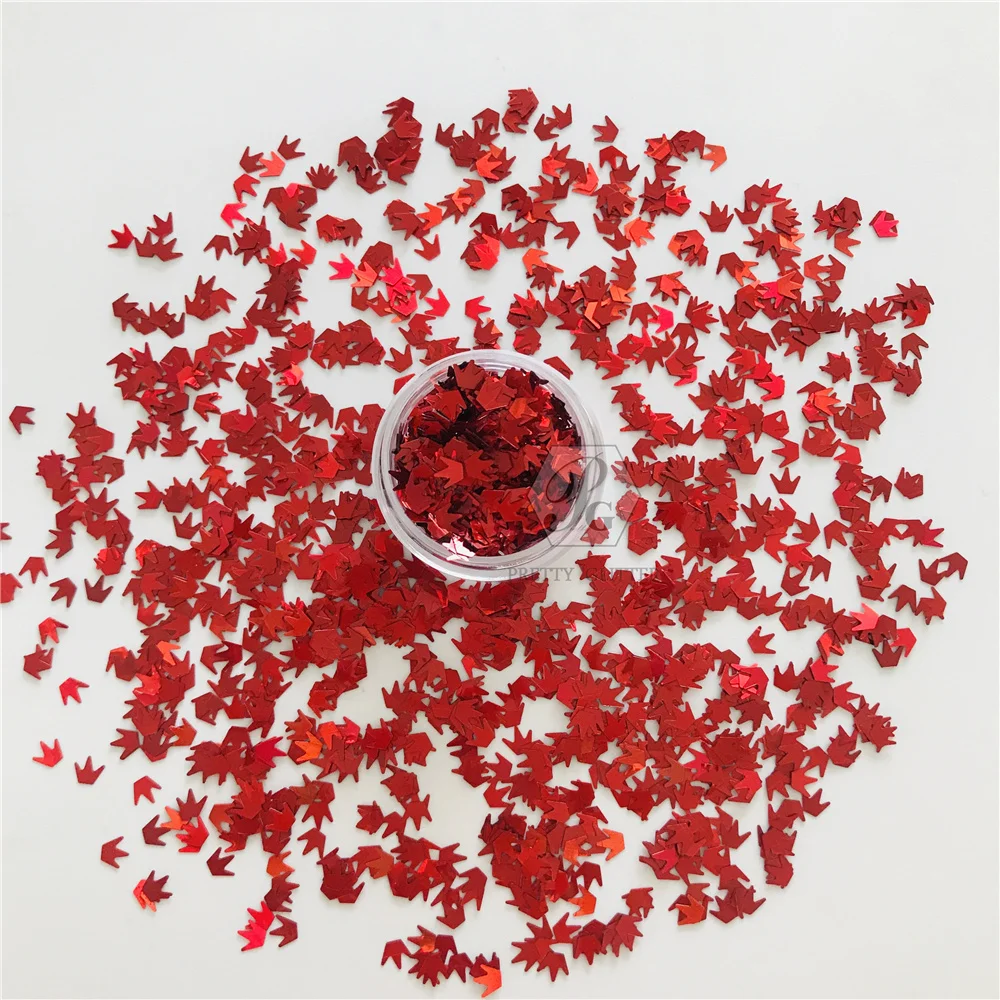 

PrettyG 58g Pack Red 4mm Crown Shape Laser Glitter Sequins for Resin DIY Making Art Craft Nail Decoration Accessories LB300